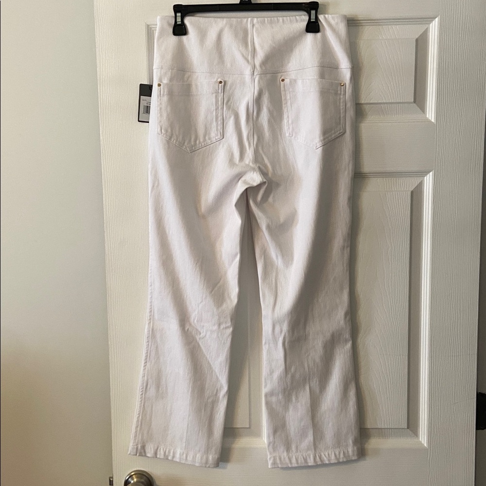 Lysse White  Smoothing Waistband Pants size L inseam 27” waist 32” elastic new - Picture 6 of 12